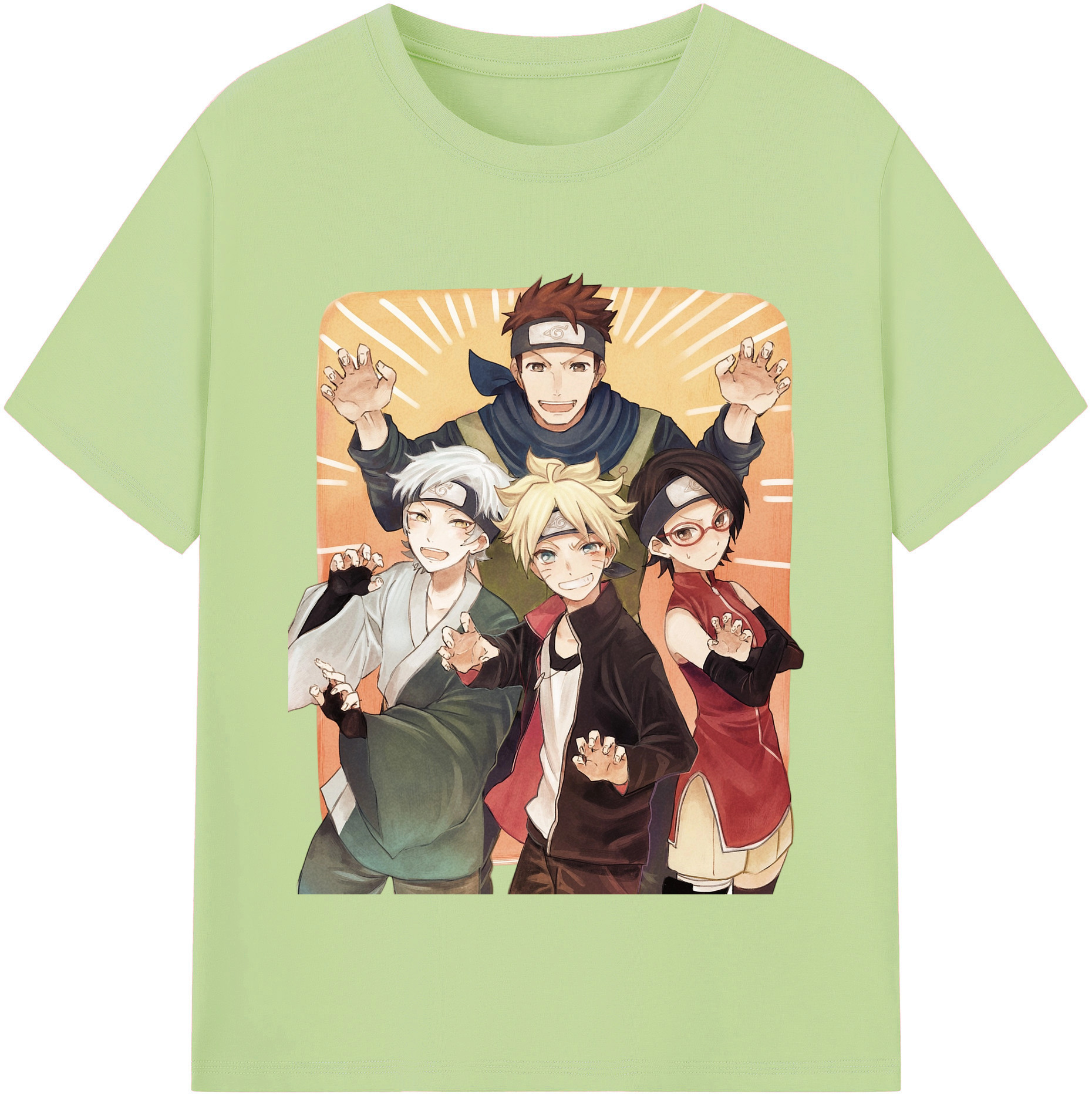 （画像用） NARUTO -ナルト- うちは サラダ Uchiha Sarada 綿100％半袖Tシャツ（フロントプリント）